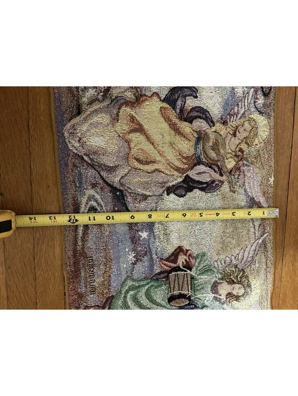 Lena Liu Angel  Of light Tapestry Table Runner Pointed Ends Tassels  Drycleaned